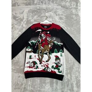 Black‎ Matter Grim Reaper Deer Ugly Christmas Sweater XL